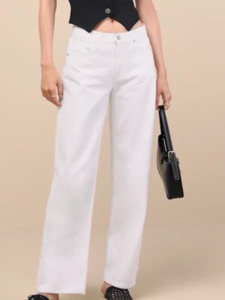 White Straight Leg Jeans
